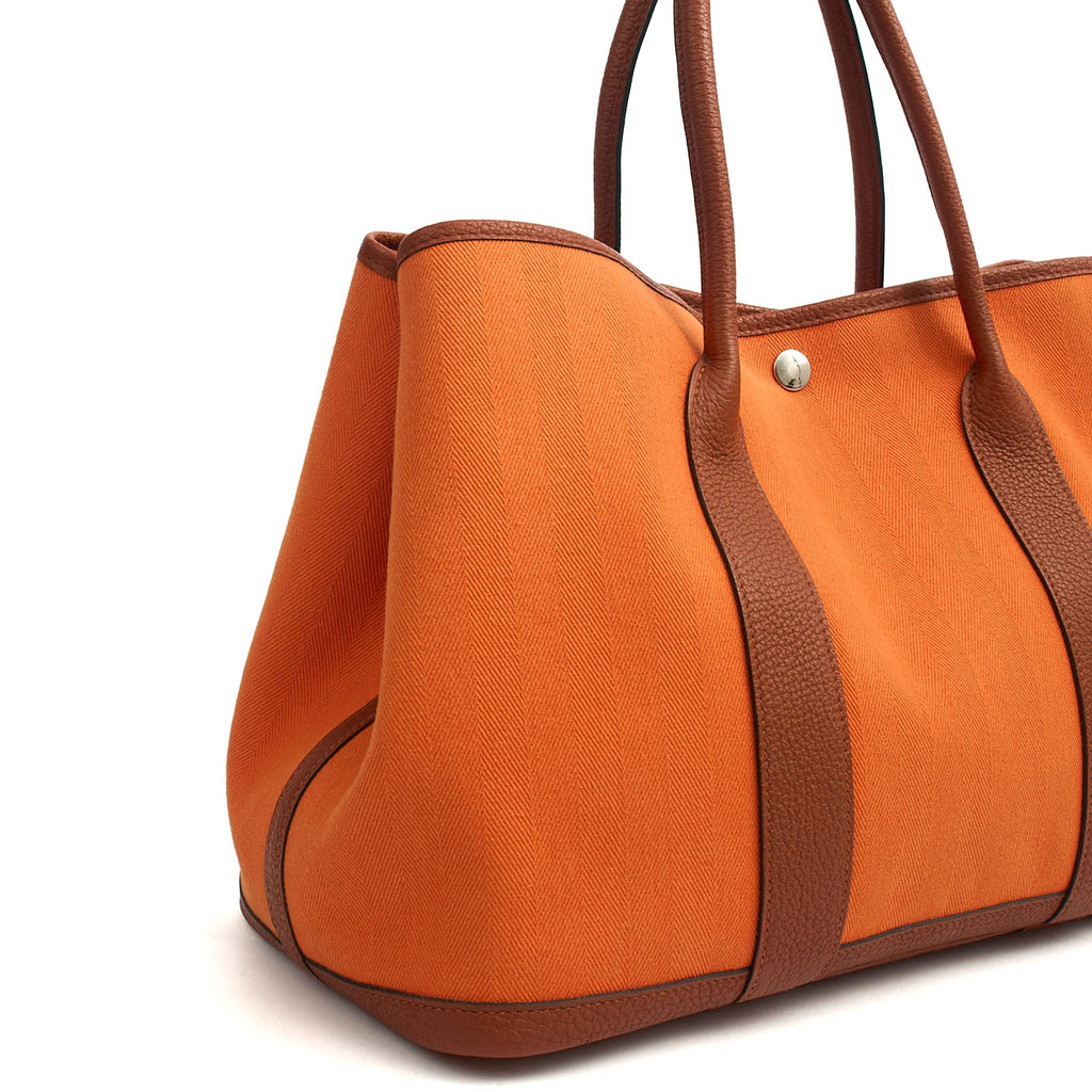Hermes Garden Tote 30 in Classic Orange, Canvas — Alternate View 21