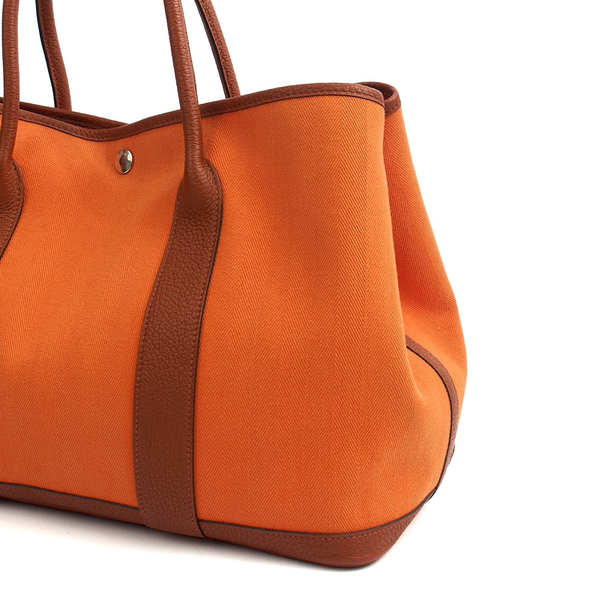 Hermes Garden Tote 30 in Classic Orange, Canvas — Alternate View 7
