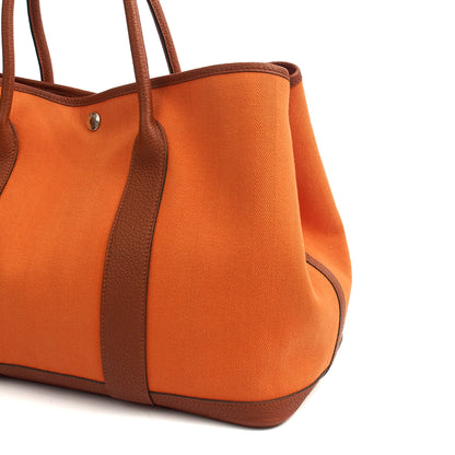 Hermes Garden Tote 30 in Classic Orange, Canvas — Alternate View 7