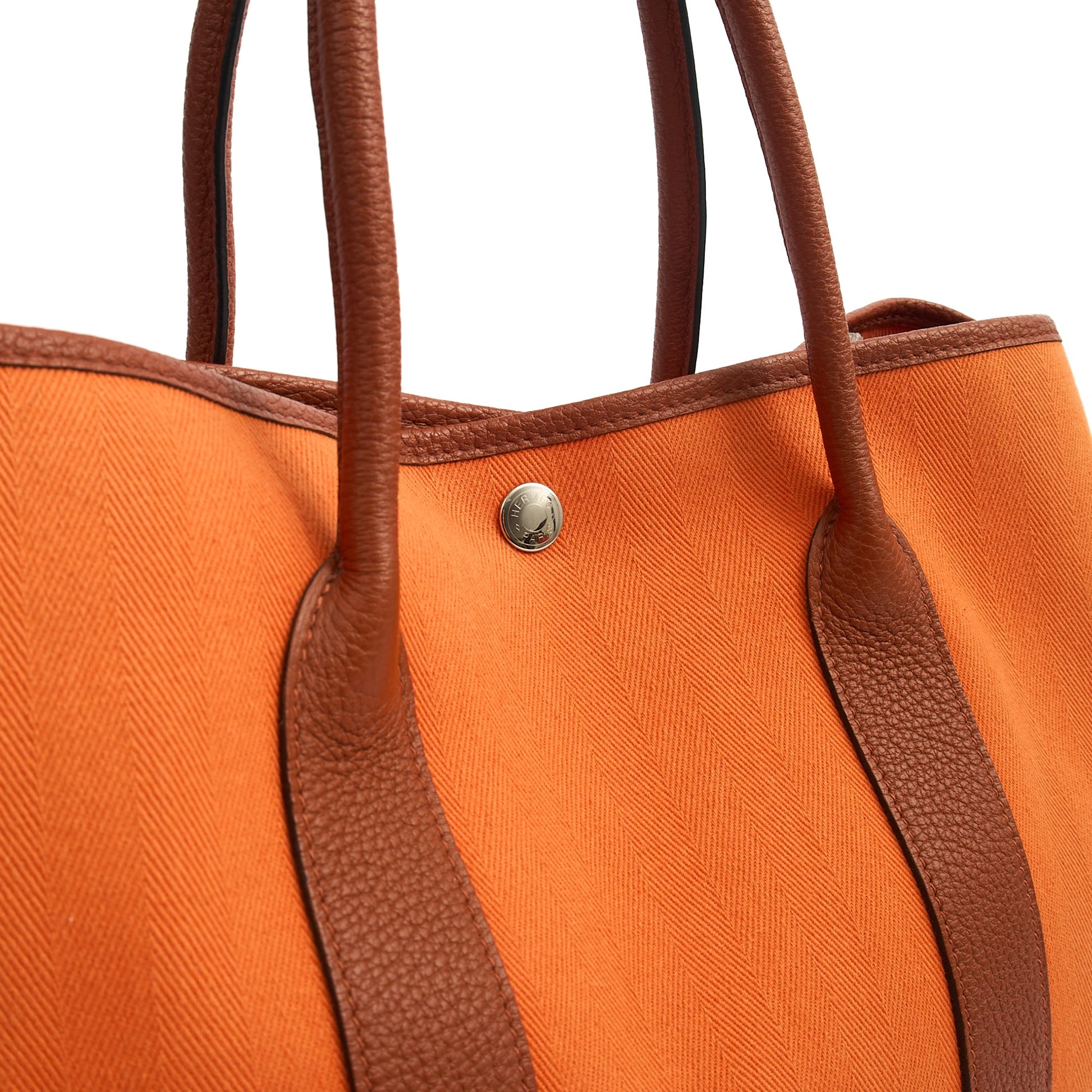 Hermes Garden Tote 30 in Classic Orange, Canvas — Alternate View 14