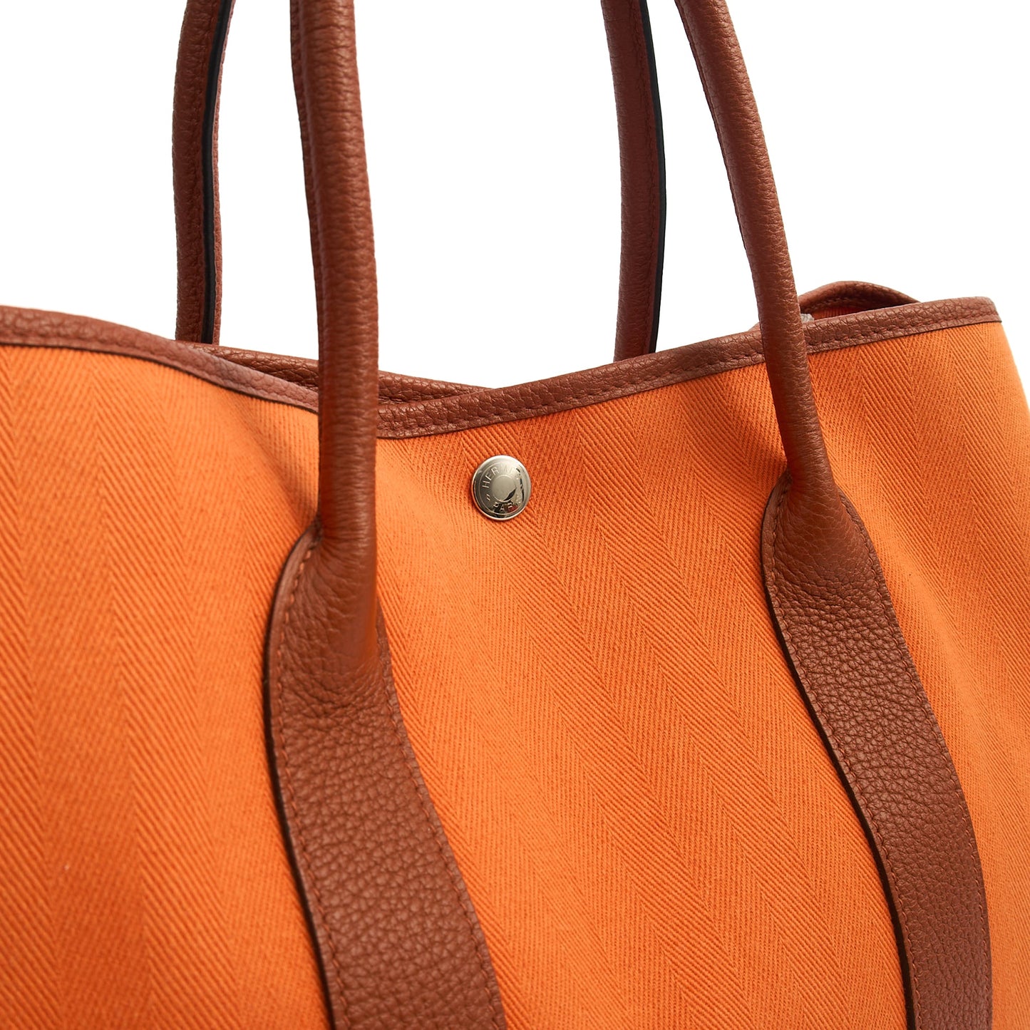Hermes Garden Tote 30 in Classic Orange, Canvas — Alternate View 22