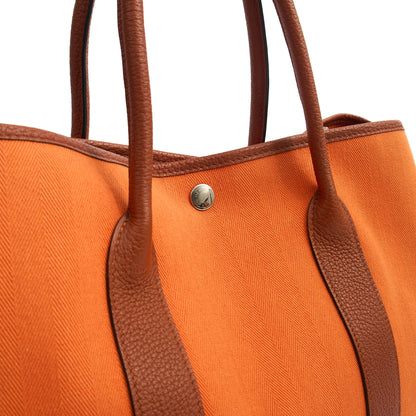 Hermes Garden Tote 30 in Classic Orange, Canvas — Alternate View 22