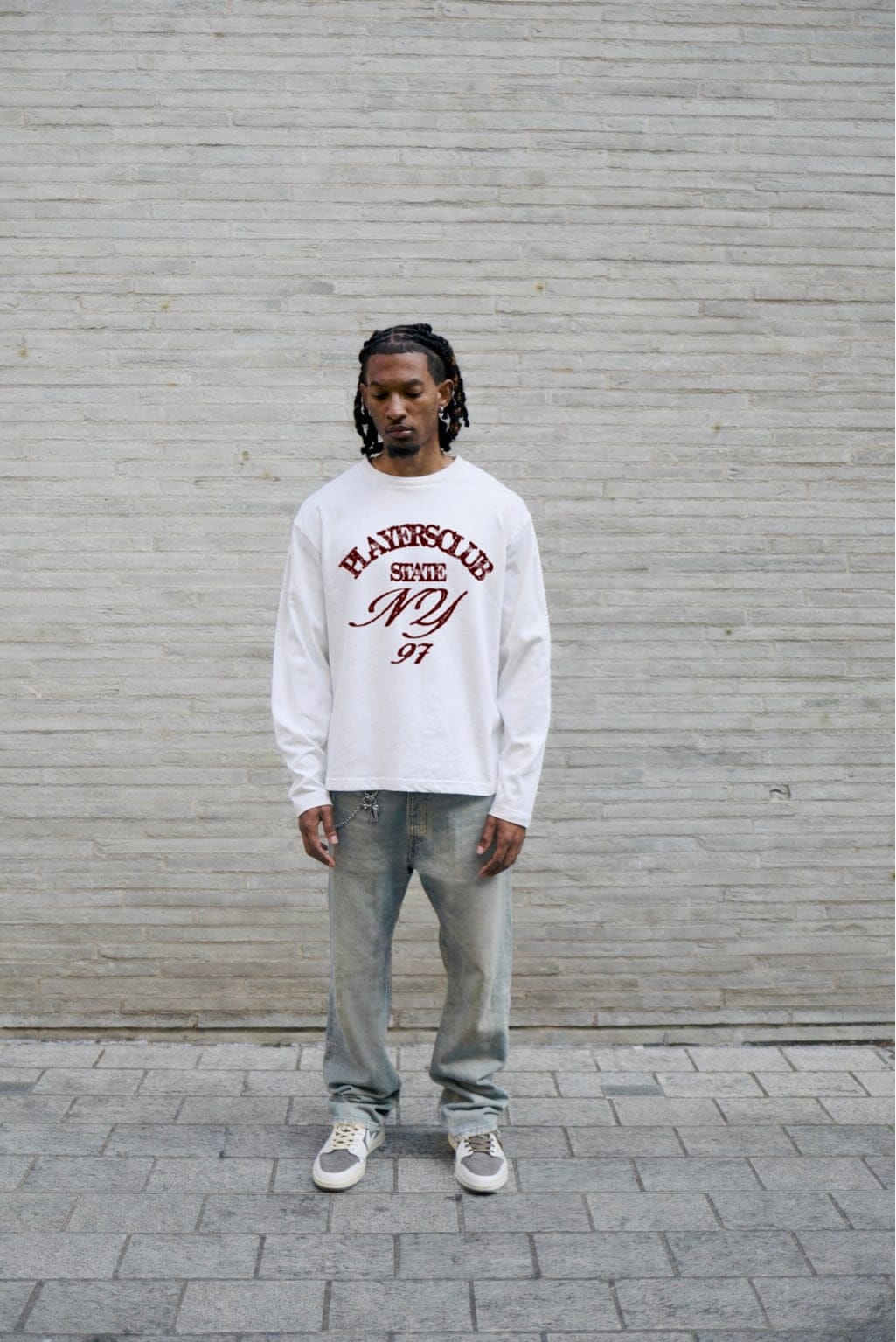 PLAYERS ONLY ECRU NY LONG SLEEVE — Small — Back View