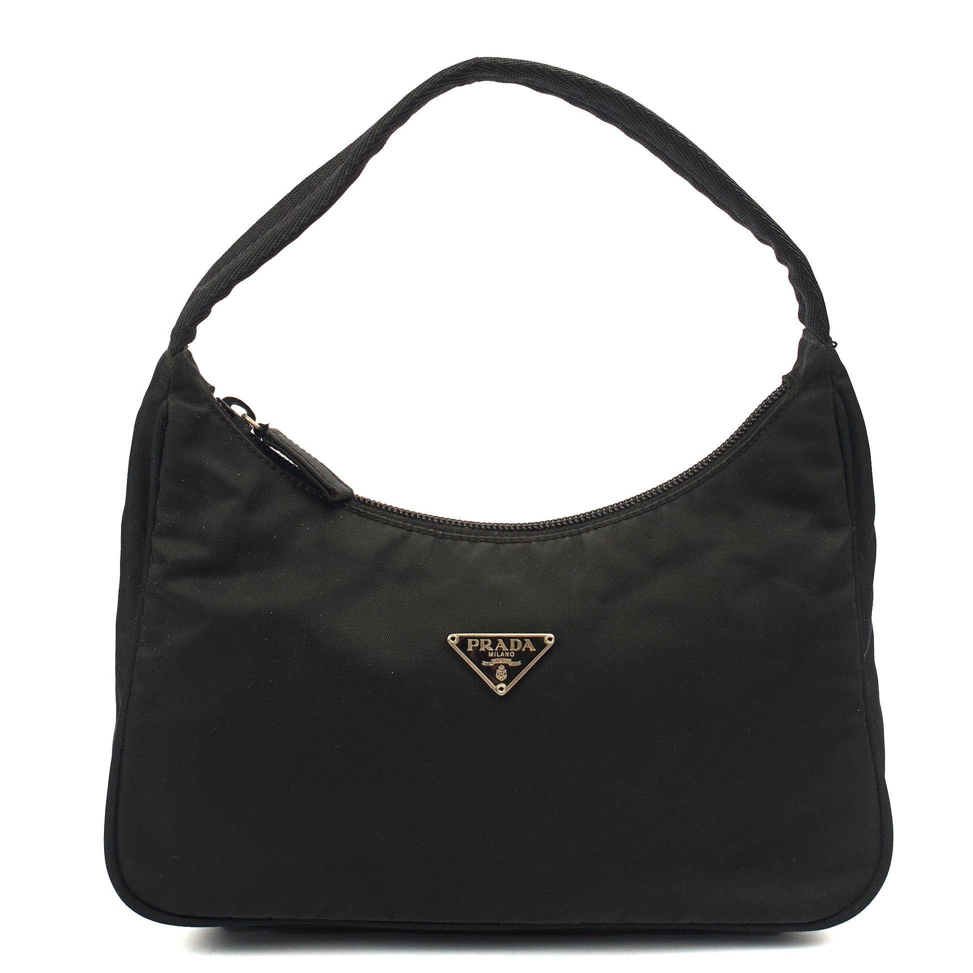 Prada Mini Bag Re-edition 2000 Nylon Mini Bag in Black, Nylon — Front View
