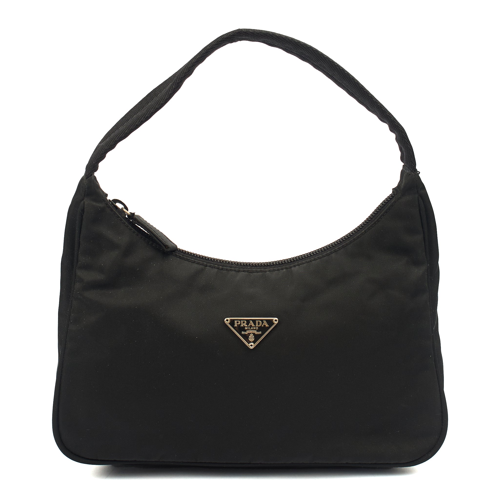 Prada Mini Bag Re-edition 2000 Nylon Mini Bag in Black, Nylon — Front View