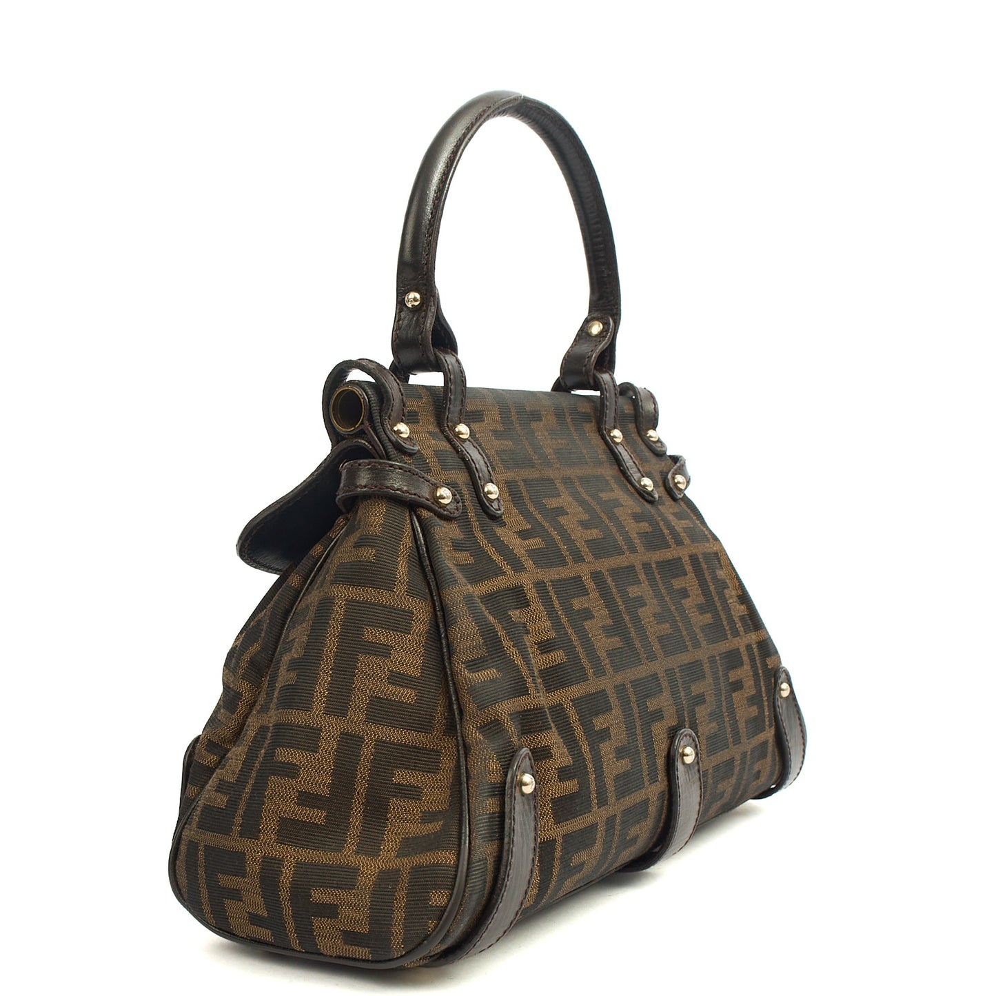 Fendi Top Handle Zucca Top Handle in Zucca FF, Canvas — Top View