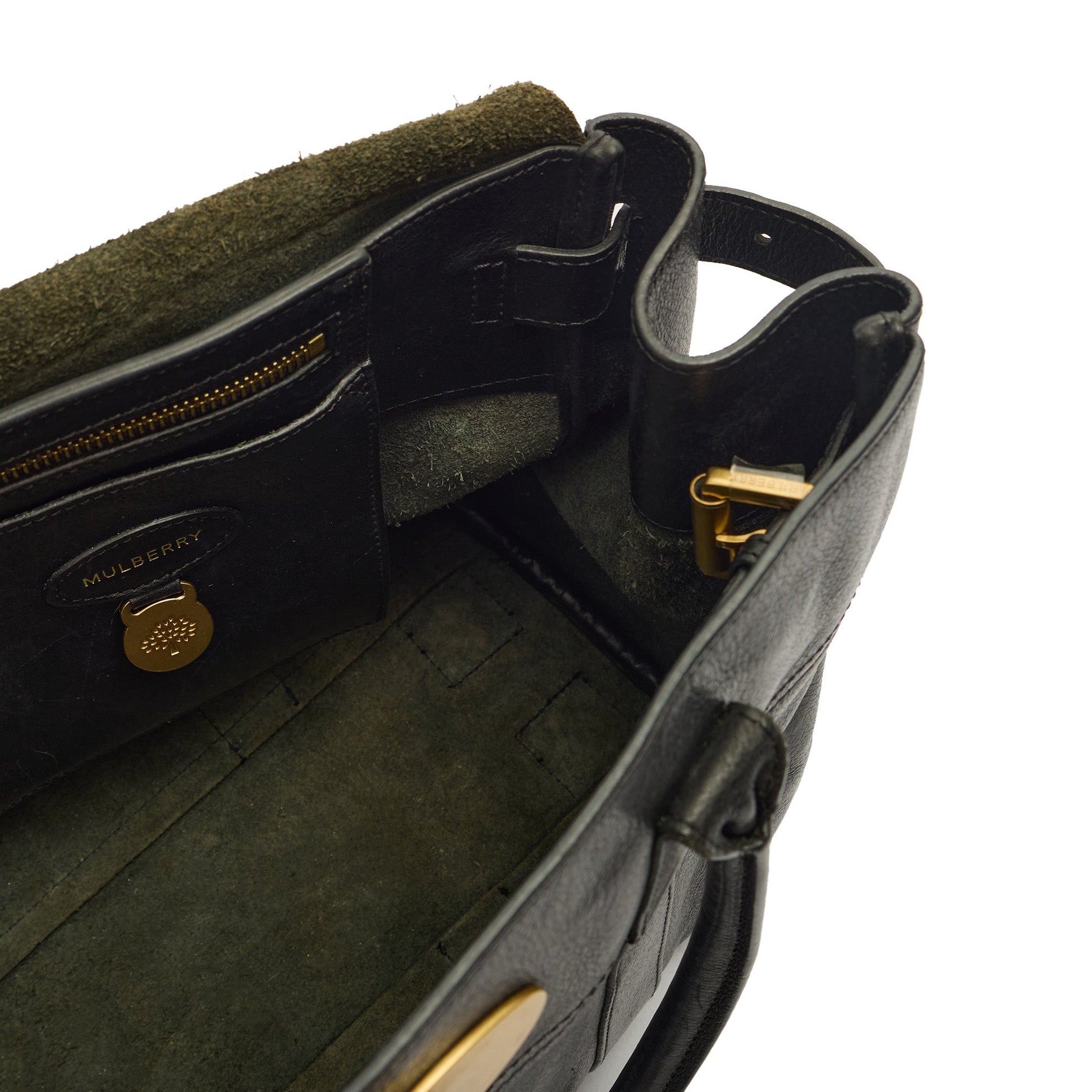 Mulberry Tote Bayswater Heritage in Black, Leather — Detail View
