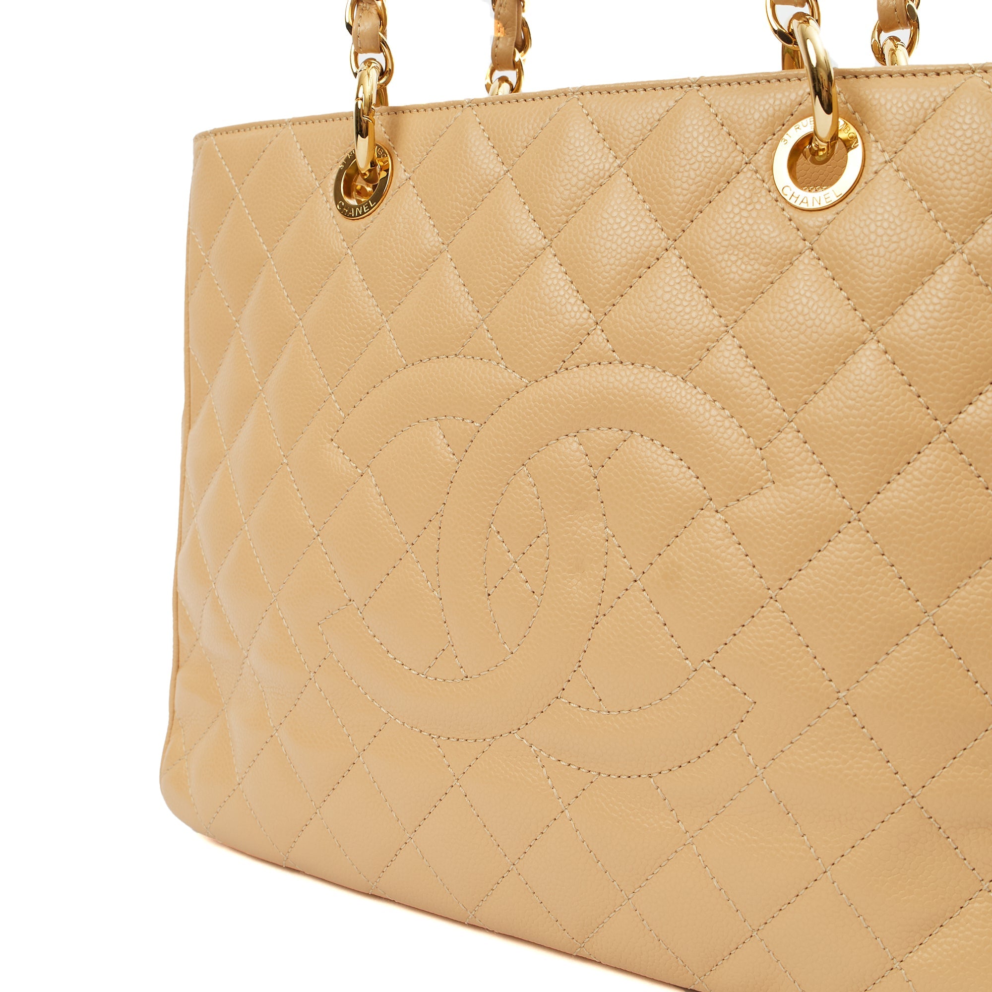 Chanel Tote Grand Shopping Tote in Neutral, Leather — Lifestyle View