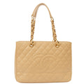 Chanel Tote Grand Shopping Tote in Neutral, Leather — Front View