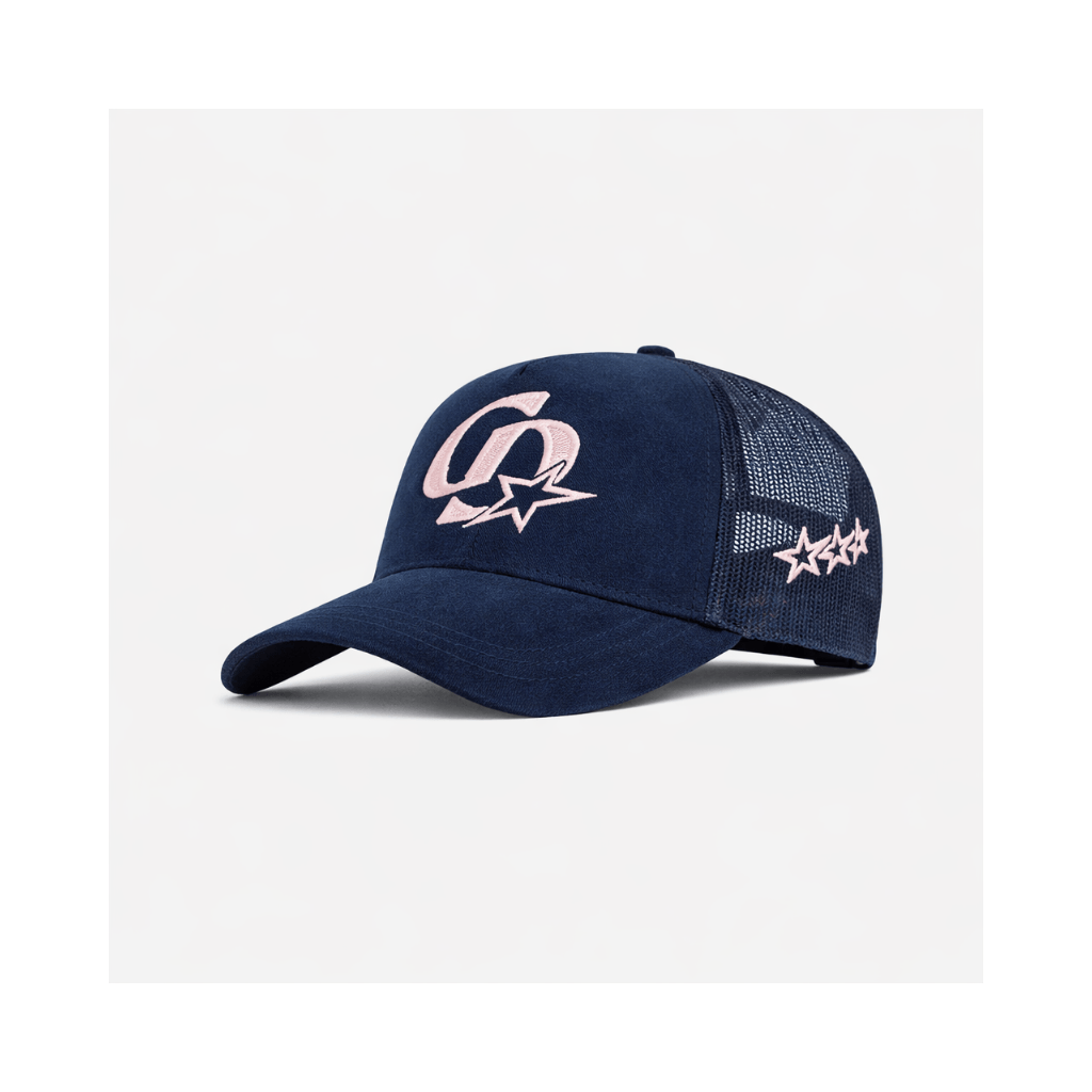 Cardair CD Star Suede Trucker - Navy/Pink — One Size — Front View