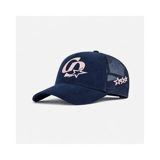Cardair CD Star Suede Trucker - Navy/Pink — One Size — Front View