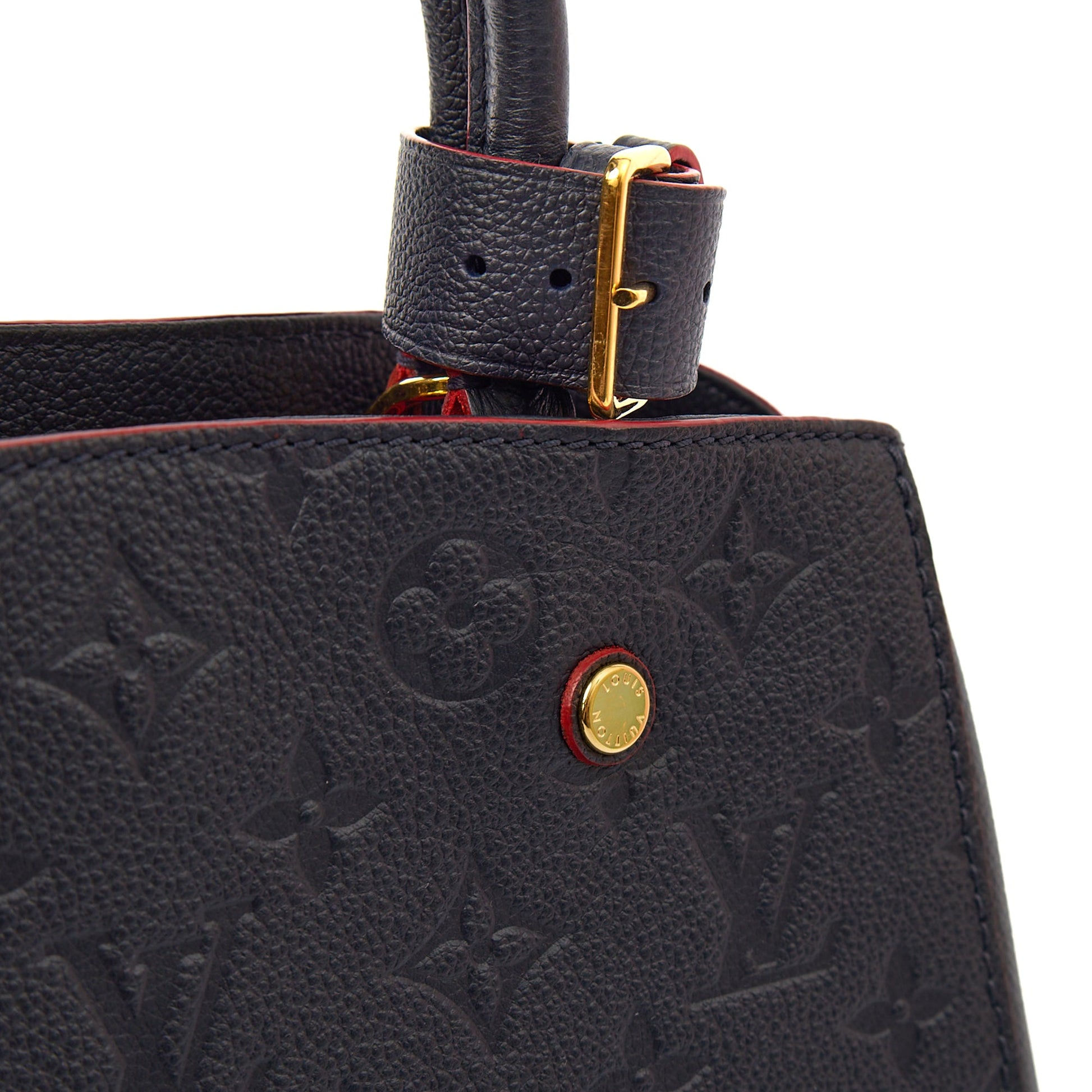 Louis Vuitton Cross Body Montaigne BB in Blue, Empreinte Leather — Alternate View 14
