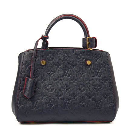 Louis Vuitton Cross Body Montaigne BB in Blue, Empreinte Leather — Alternate View 9