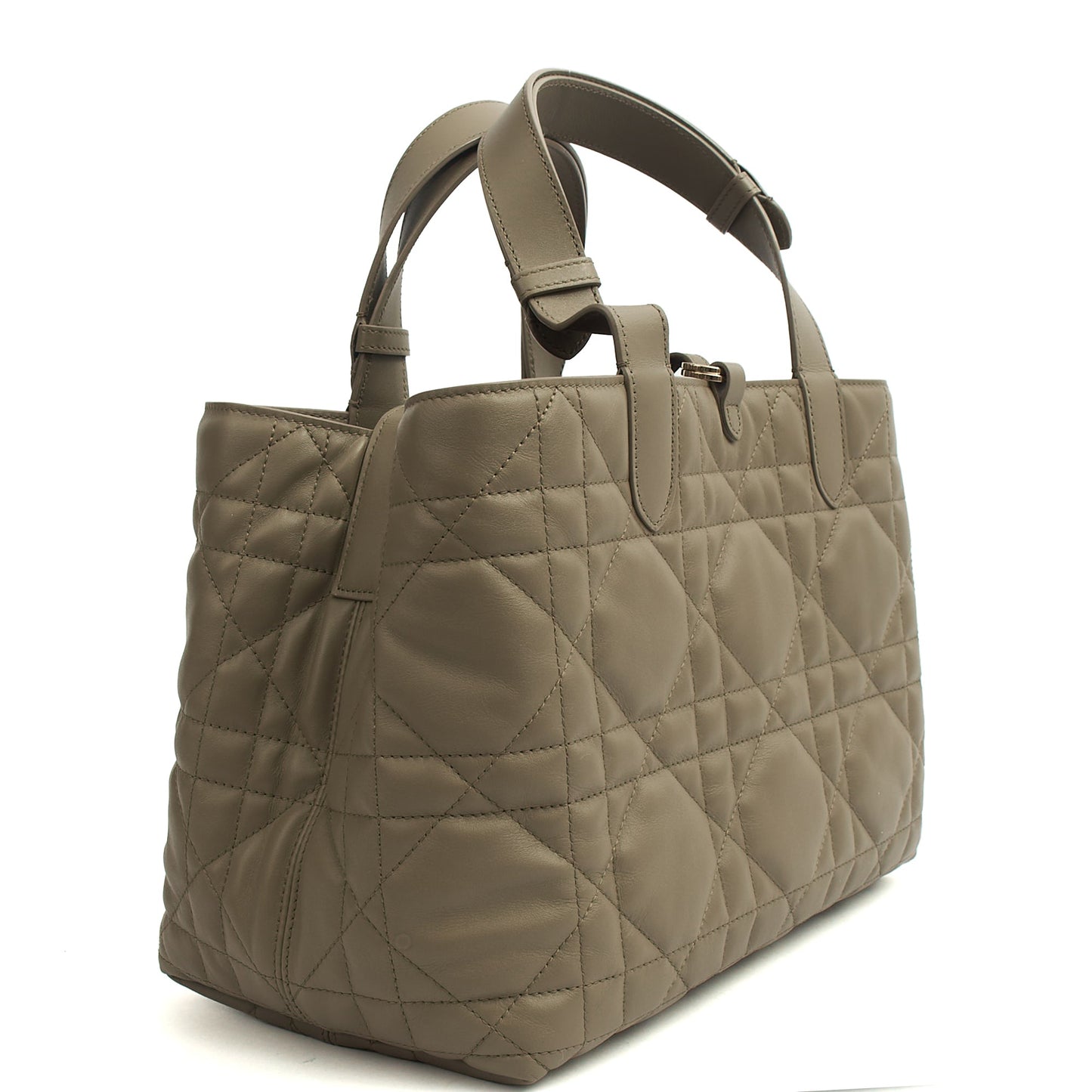 Christian Dior Tote Toujours - Medium in Green, Leather — Side View