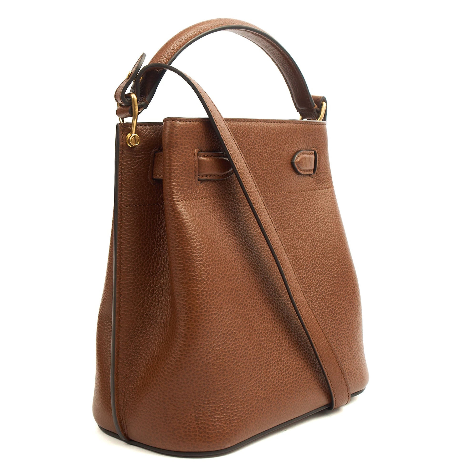 Mulberry Bucket Bag Islington in Oak, Leather — Back View