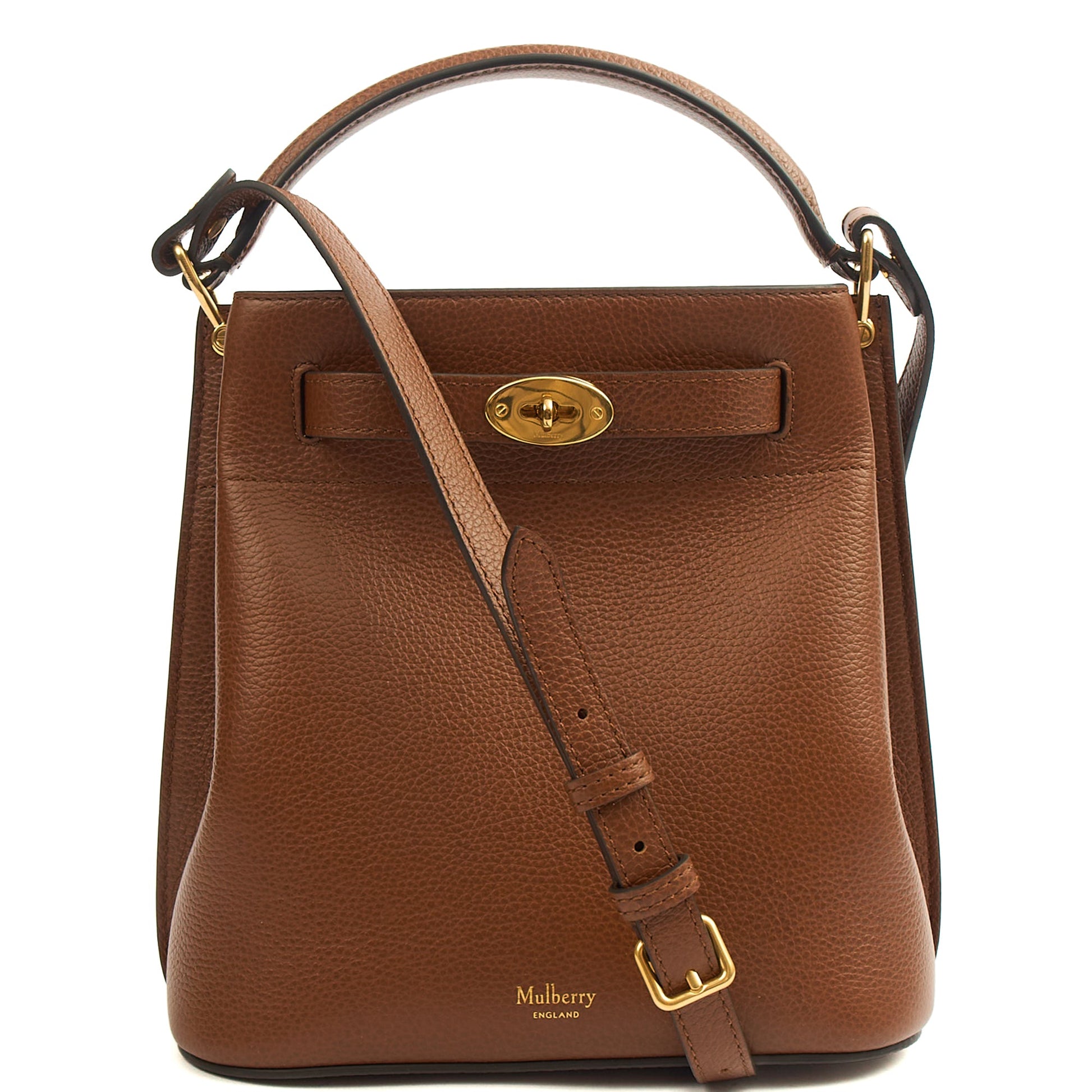 Mulberry Bucket Bag Islington in Oak, Leather — Front View