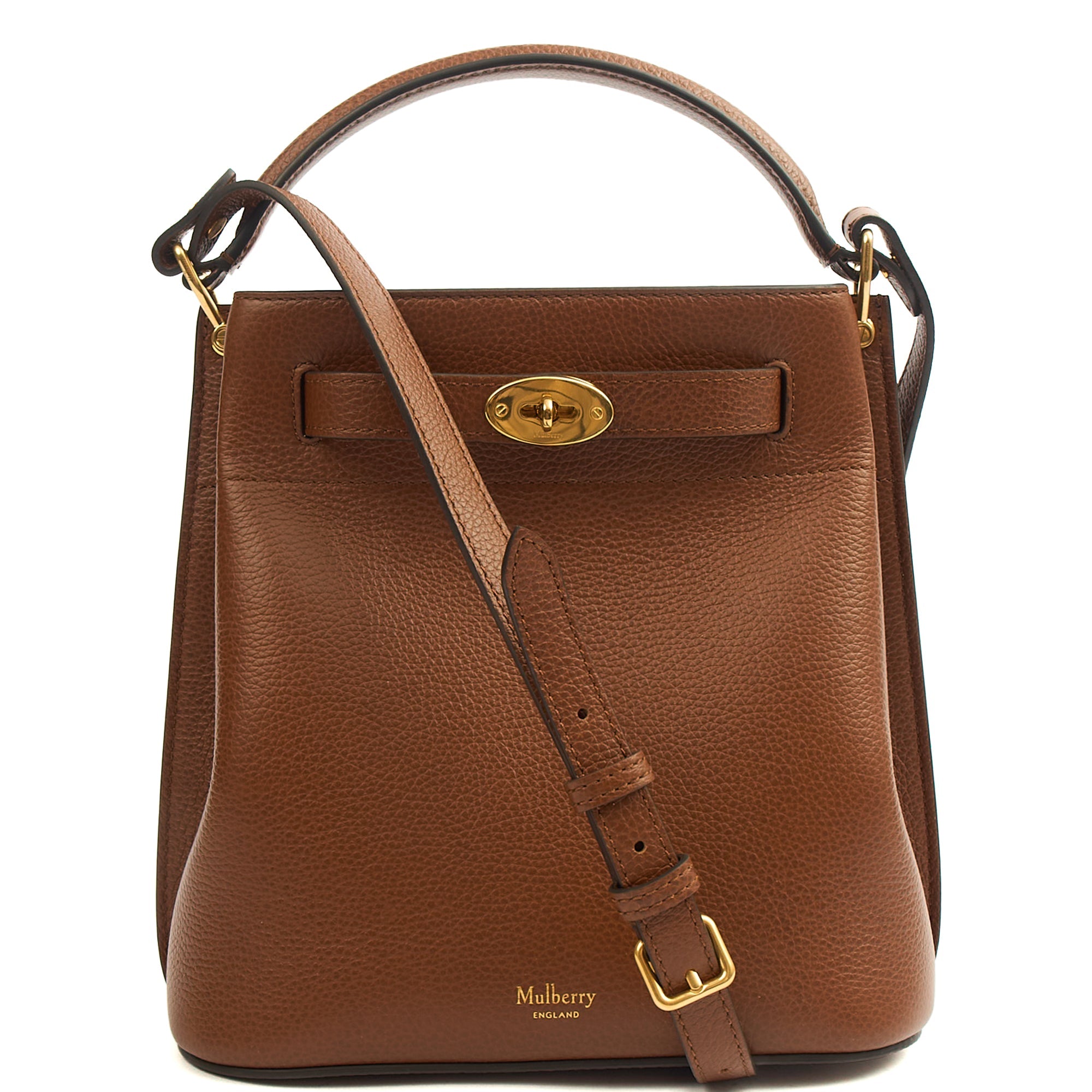 Mulberry Bucket Bag Islington in Oak, Leather — Front View