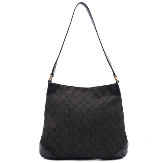 Gucci Shoulder Bag Shoulder Bag in Black, Fabric — Front View