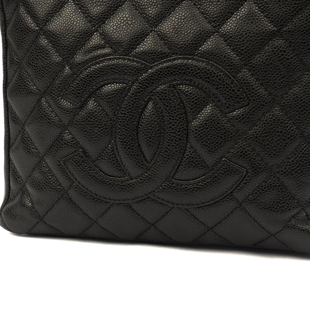 Chanel Tote Petite Shopping Tote in Black, Caviar Leather — Alternate View 8