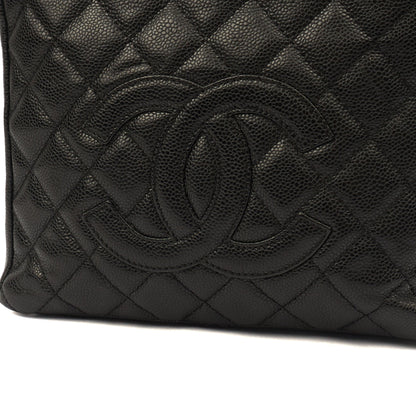 Chanel Tote Petite Shopping Tote in Black, Caviar Leather — Alternate View 8