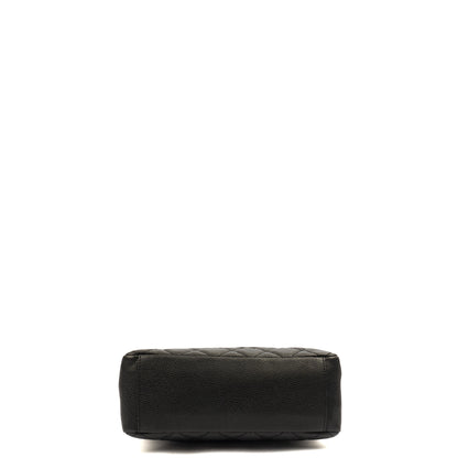 Chanel Tote Petite Shopping Tote in Black, Caviar Leather — Detail View