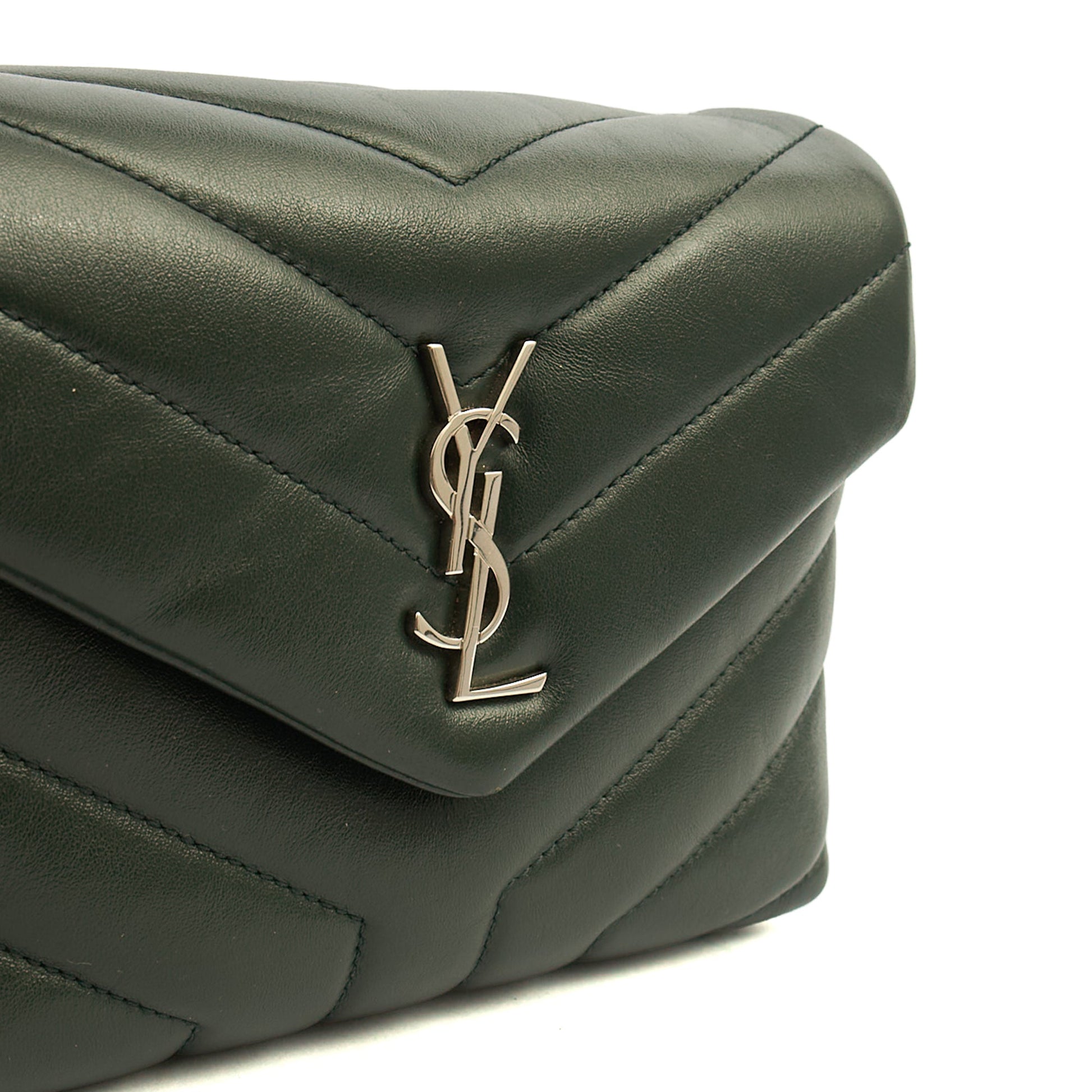 Saint Laurent Cross Body LouLou - Toy in Dark Green, Calfskin Leather — Alternate View 8