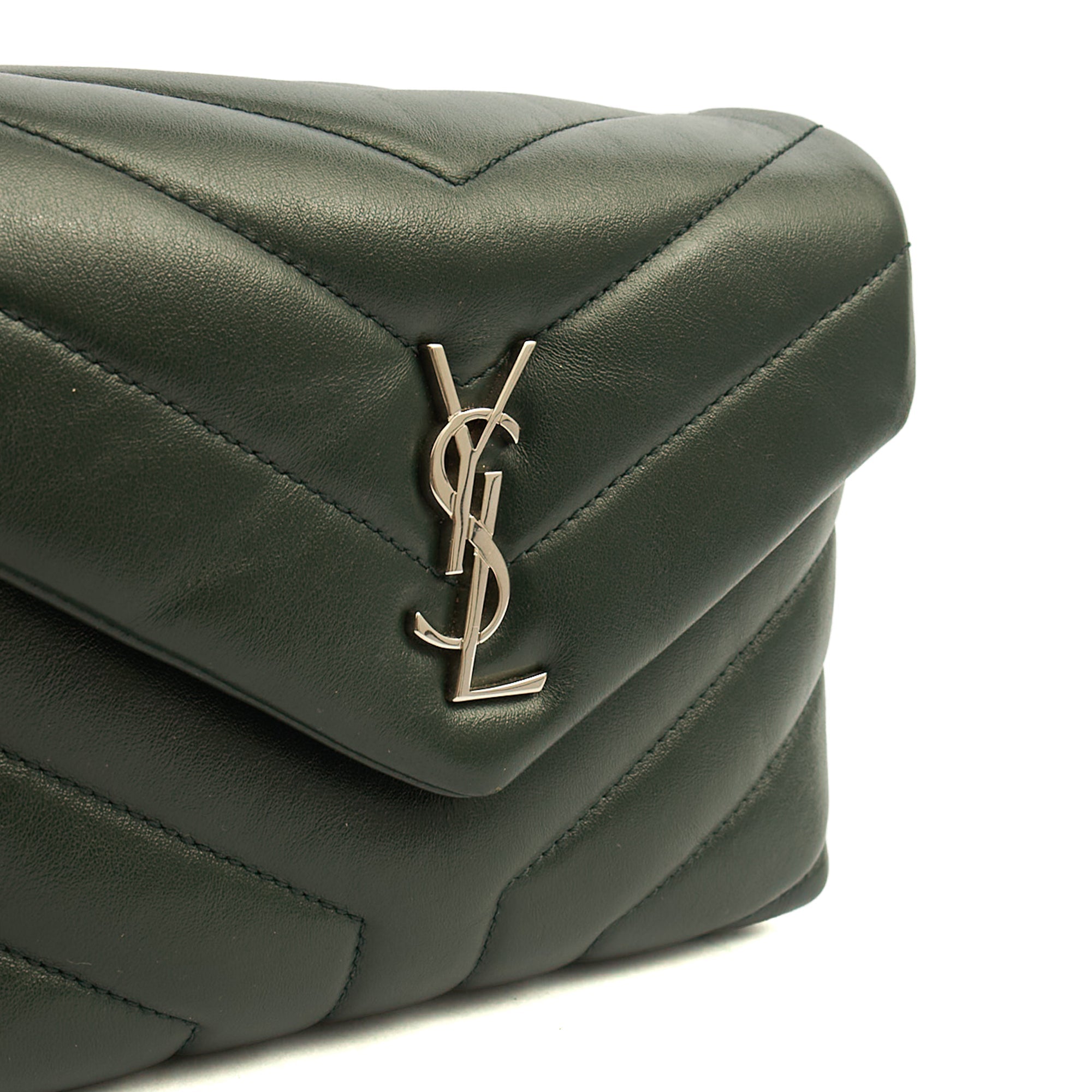 Saint Laurent Cross Body LouLou - Toy in Dark Green, Calfskin Leather — Alternate View 8