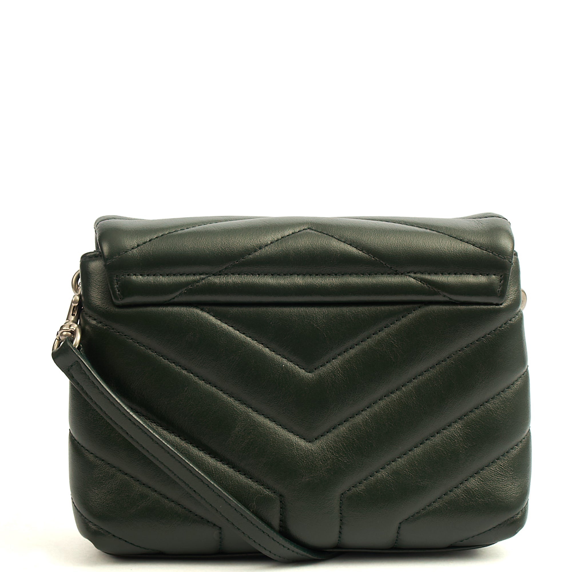 Saint Laurent Cross Body LouLou - Toy in Dark Green, Calfskin Leather — Top View