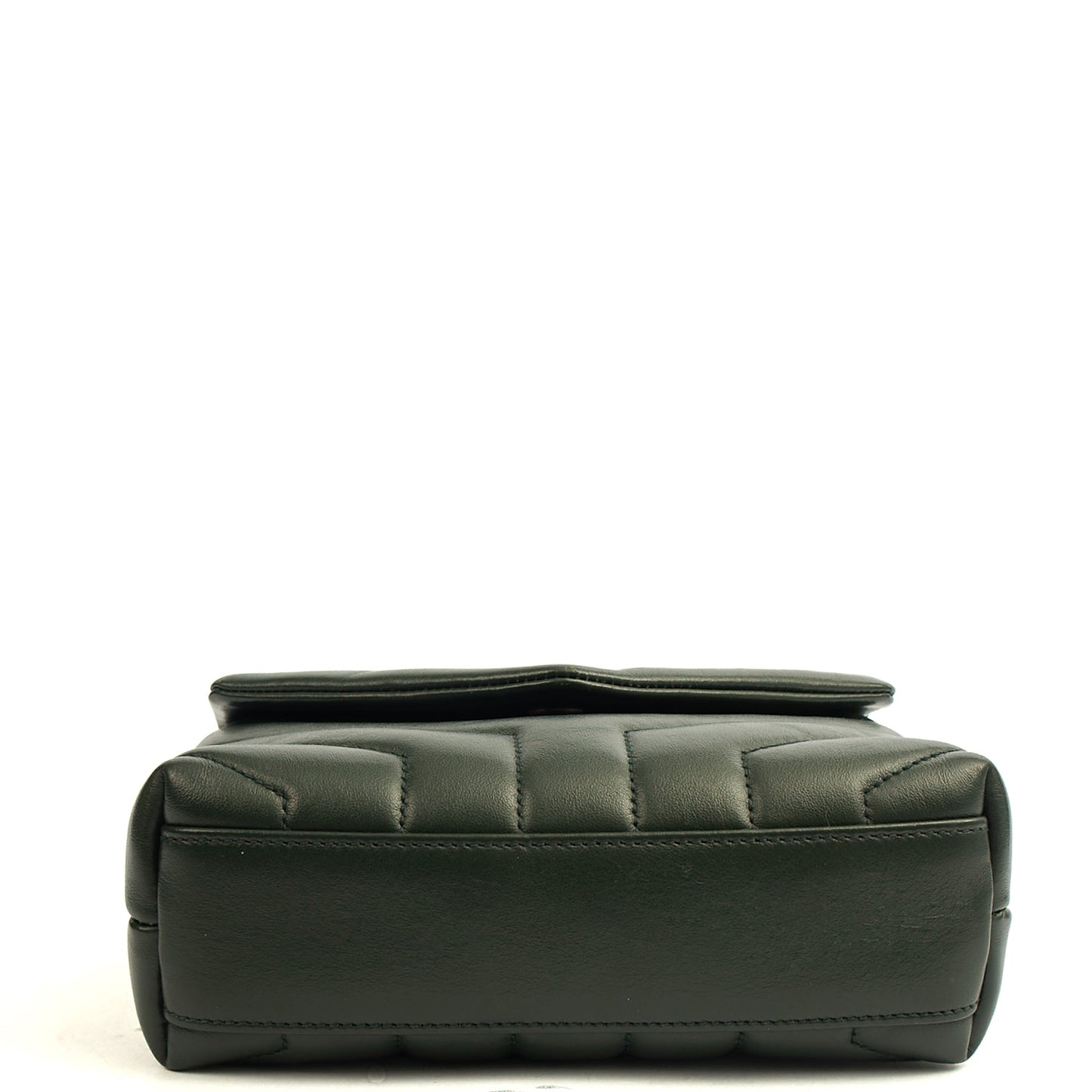 Saint Laurent Cross Body LouLou - Toy in Dark Green, Calfskin Leather — Detail View