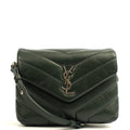 Saint Laurent Cross Body LouLou - Toy in Dark Green, Calfskin Leather — Front View