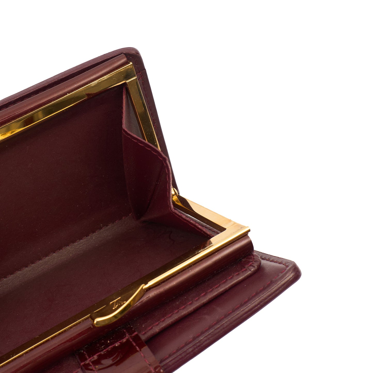 Louis Vuitton Wallet French Purse Wallet in Red, Vernis — Lifestyle View