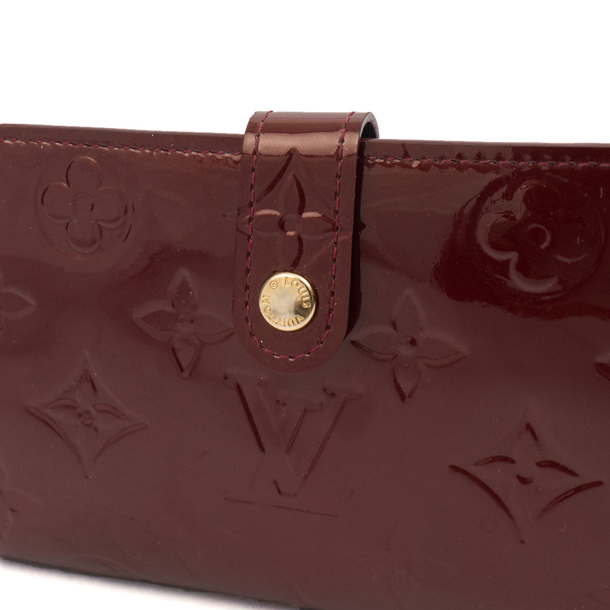 Louis Vuitton Wallet French Purse Wallet in Red, Vernis — Side View