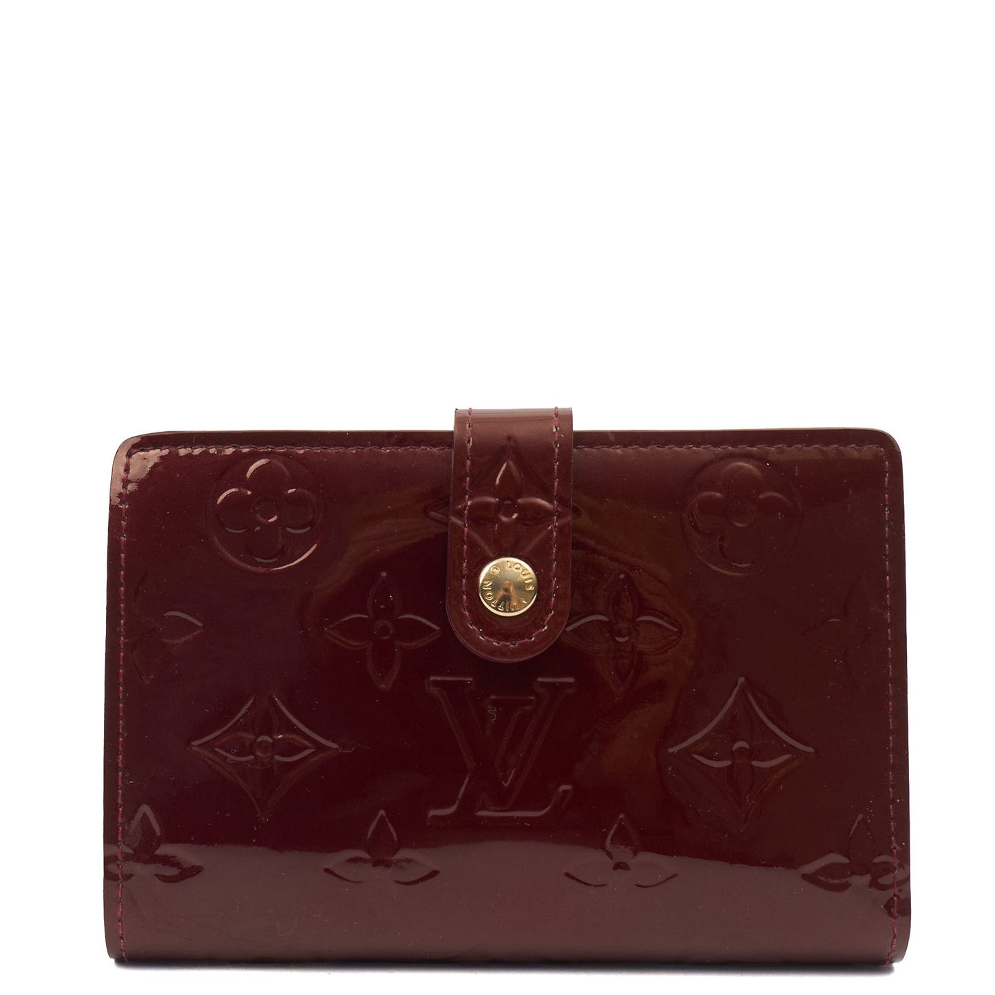 Louis Vuitton Wallet French Purse Wallet in Red, Vernis — Front View