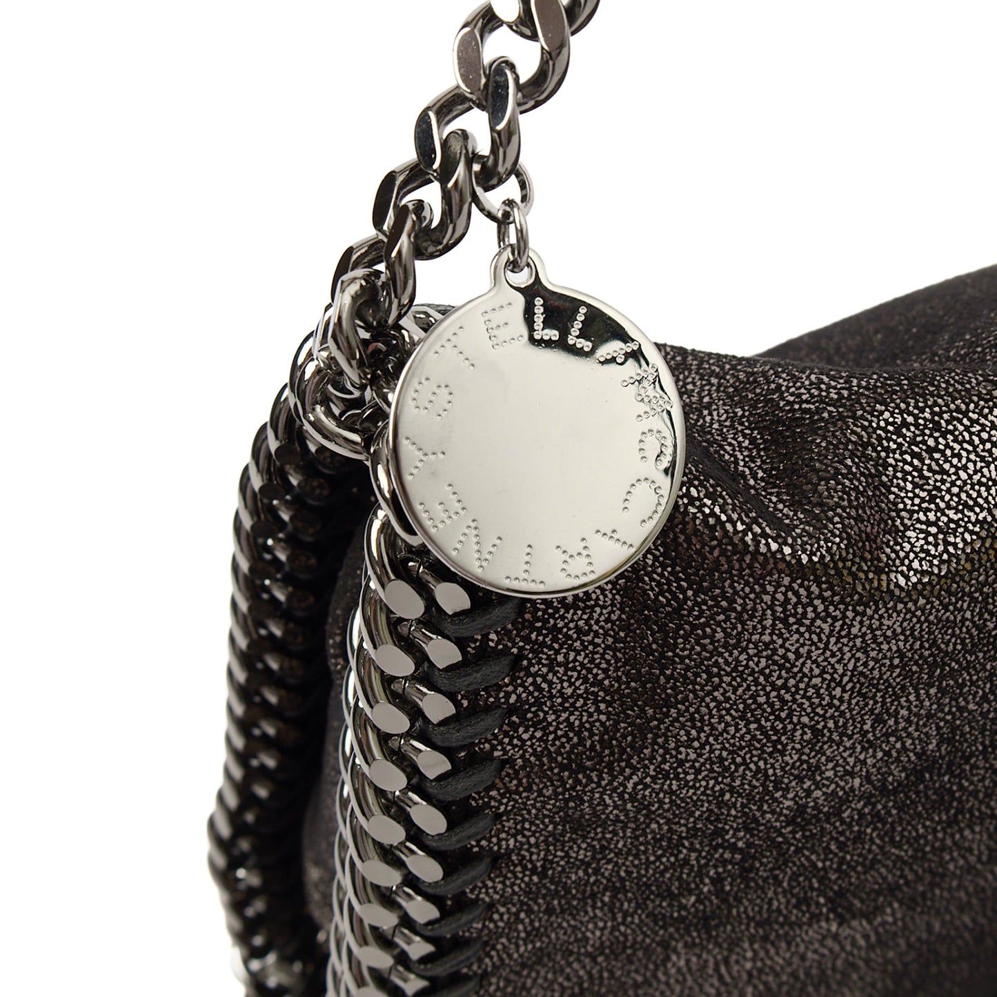 Stella McCartney Shoulder Bag Falabella Clutch in Metallic, Fabric — Lifestyle View