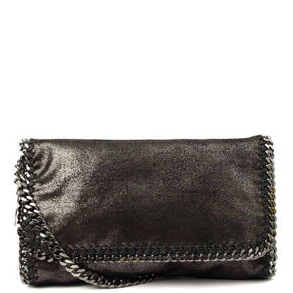 Stella McCartney Shoulder Bag Falabella Clutch in Metallic, Fabric — Front View