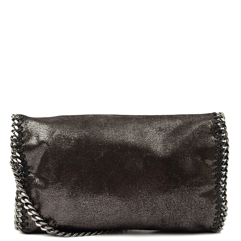 Stella McCartney Shoulder Bag Falabella Clutch in Metallic, Fabric — Top View