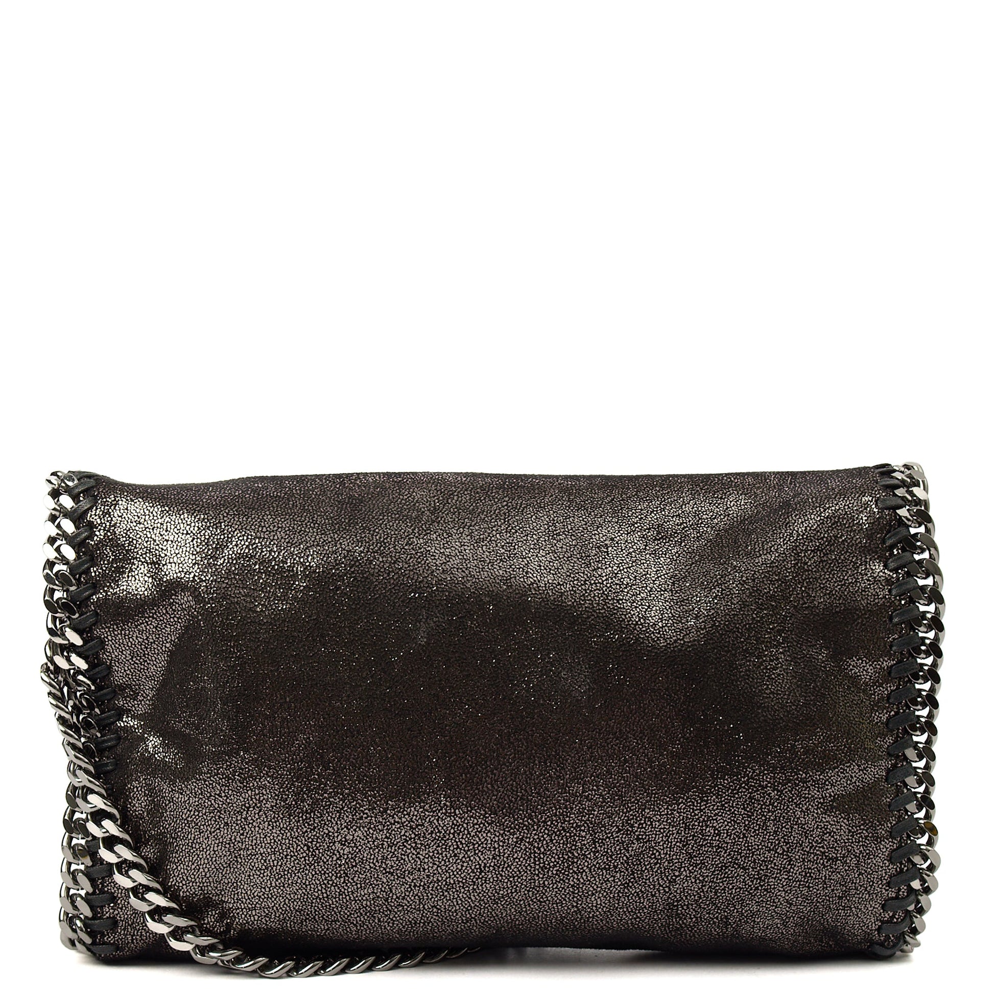 Stella McCartney Shoulder Bag Falabella Clutch in Metallic, Fabric — Top View