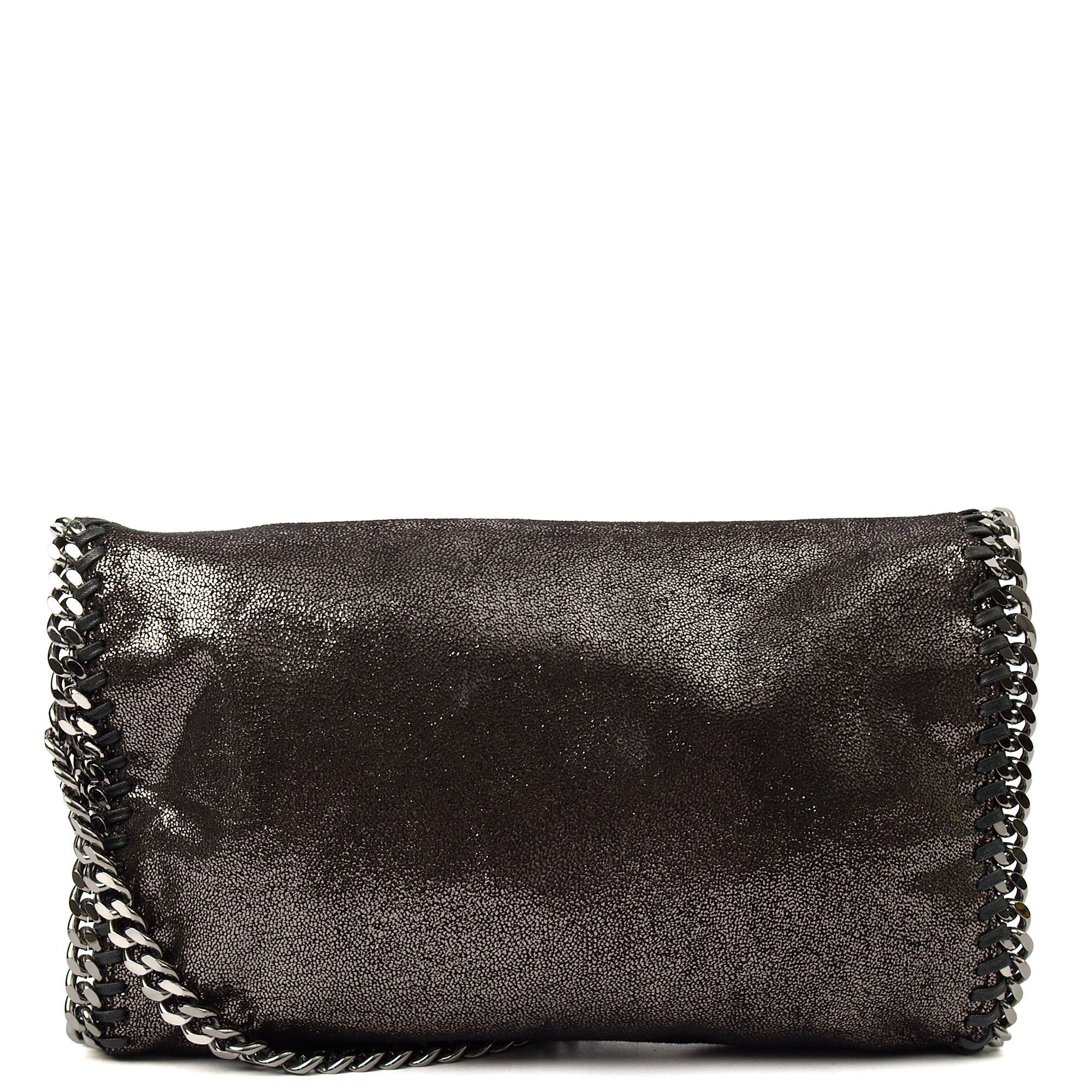 Stella McCartney Shoulder Bag Falabella Clutch in Metallic, Fabric — Top View