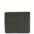 Bottega Veneta Wallet Bi-Fold Wallet in Black, Intrecciato Nappa — Front View
