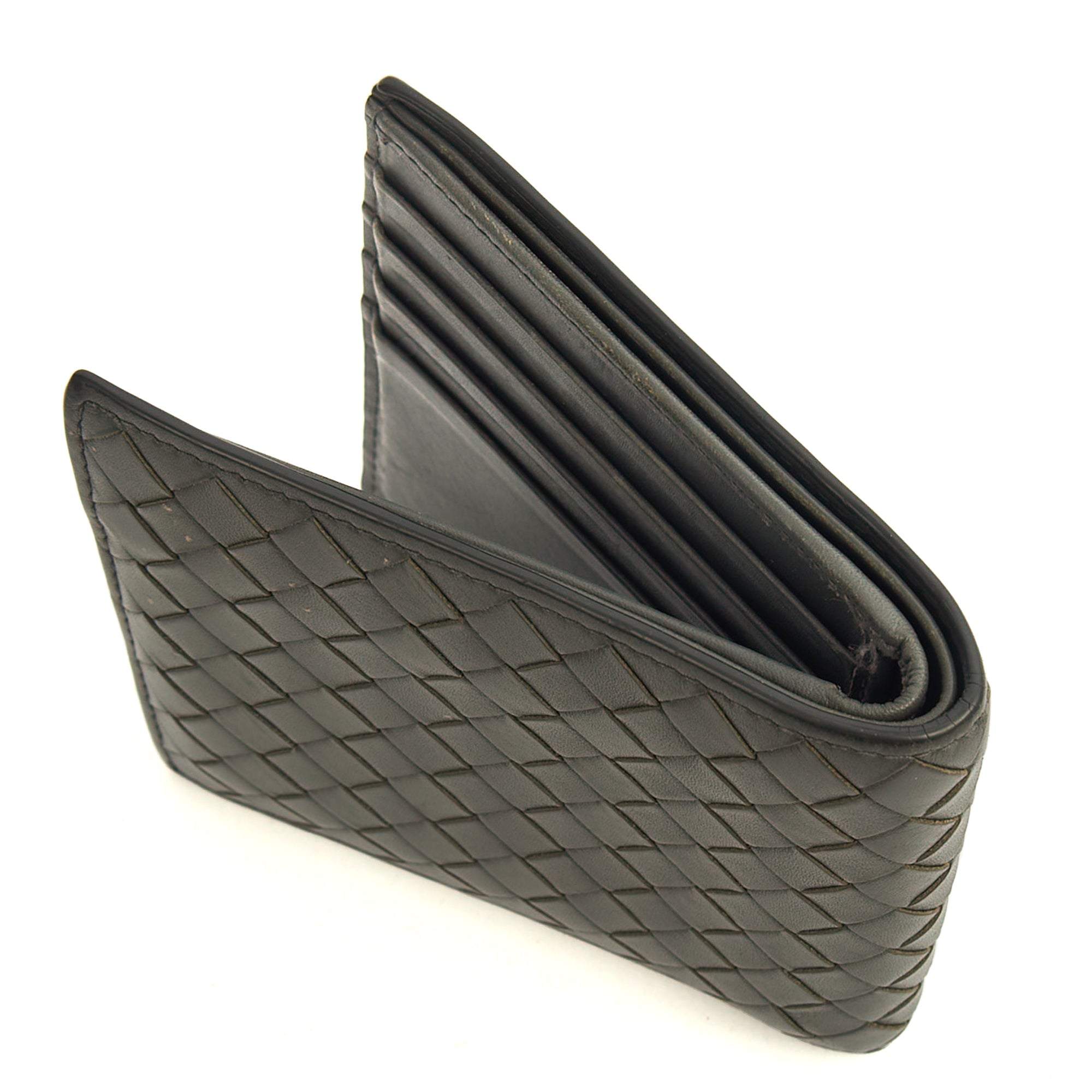 Bottega Veneta Wallet Bi-Fold Wallet in Black, Intrecciato Nappa — Alternate View 10