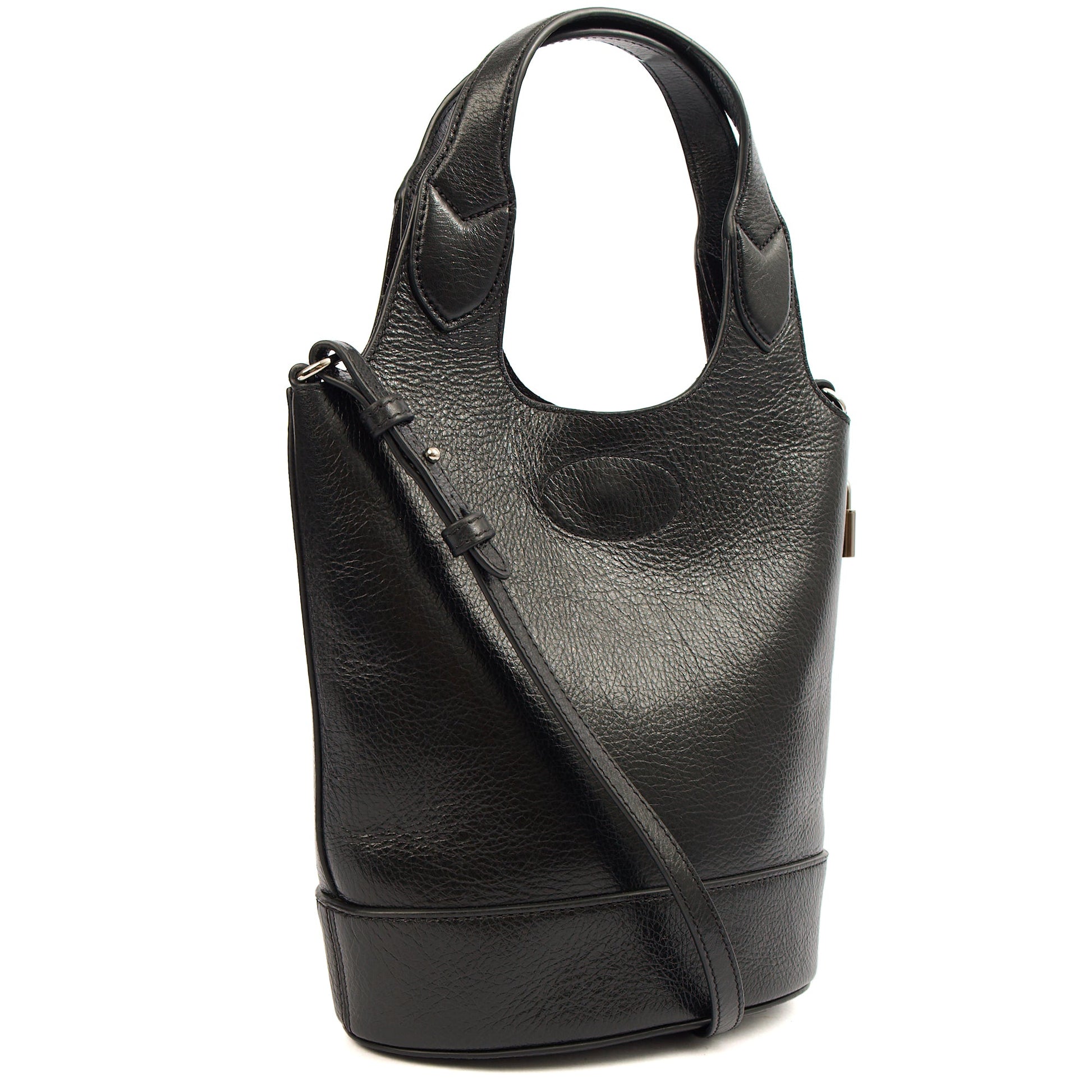 Mulberry Bucket Bag Lily - Tote  in Black, Crinkle Patent — Back View