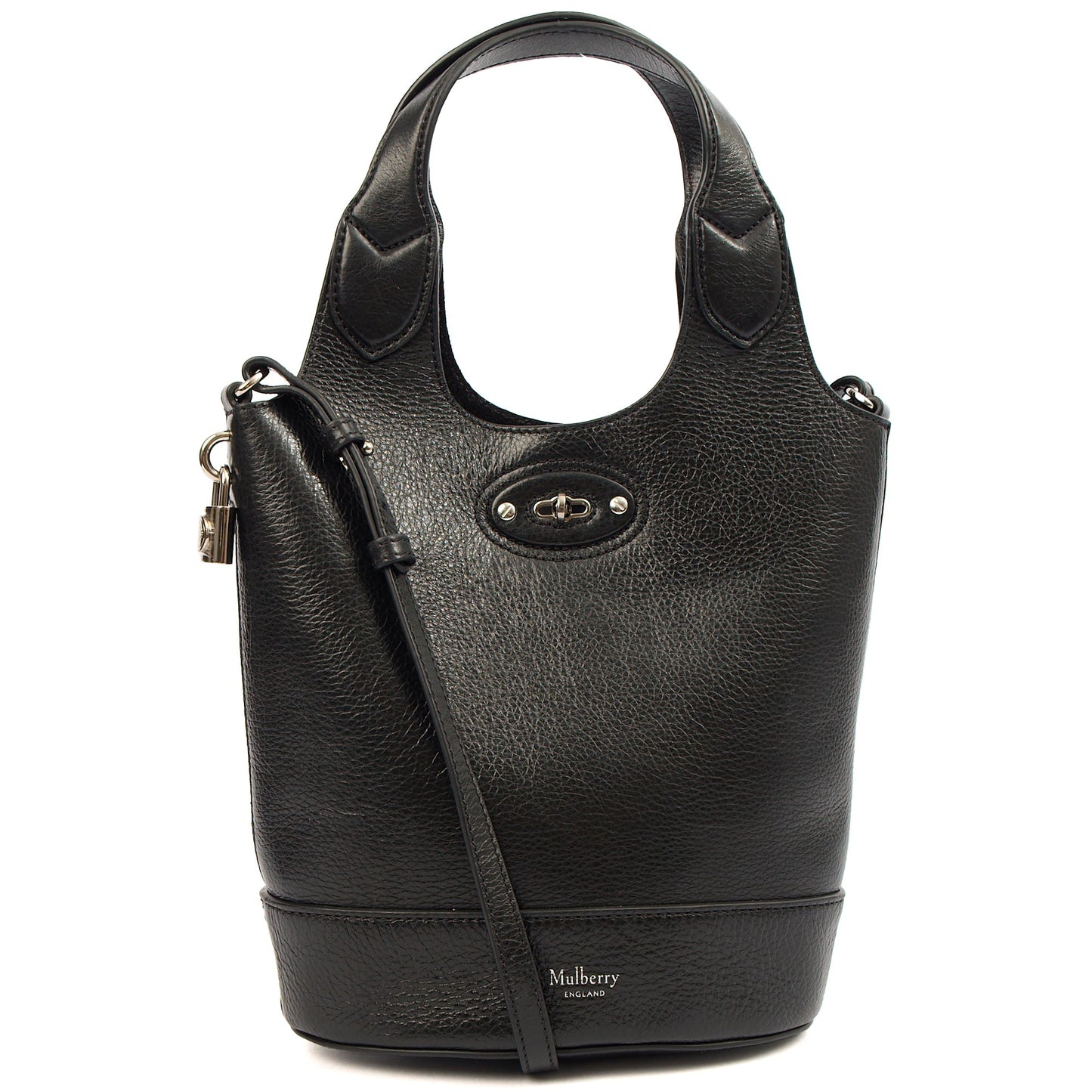 Mulberry Bucket Bag Lily - Tote  in Black, Crinkle Patent — Front View