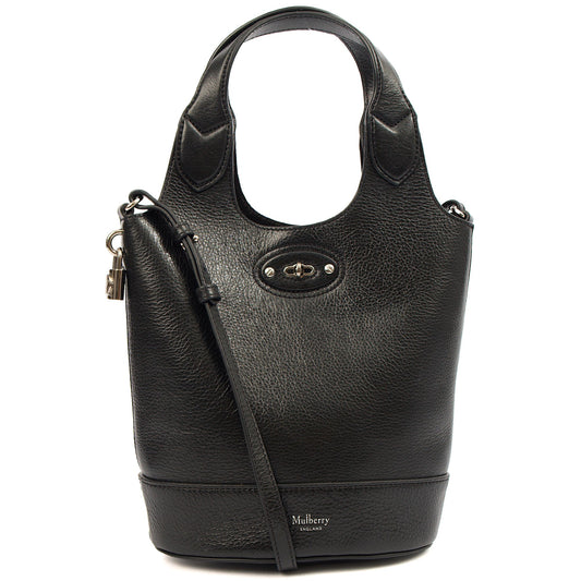 Mulberry Bucket Bag Lily - Tote  in Black, Crinkle Patent — Front View
