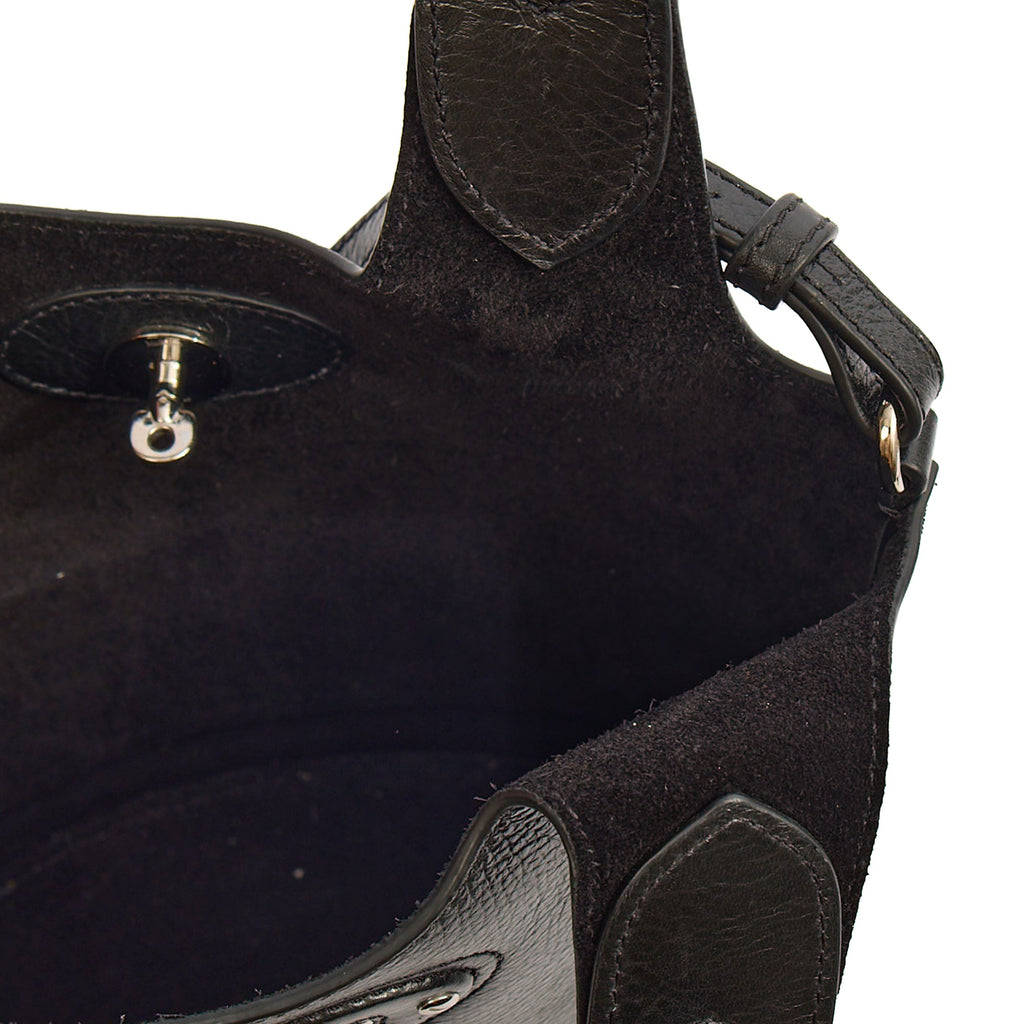 Mulberry Bucket Bag Lily - Tote  in Black, Crinkle Patent — Lifestyle View