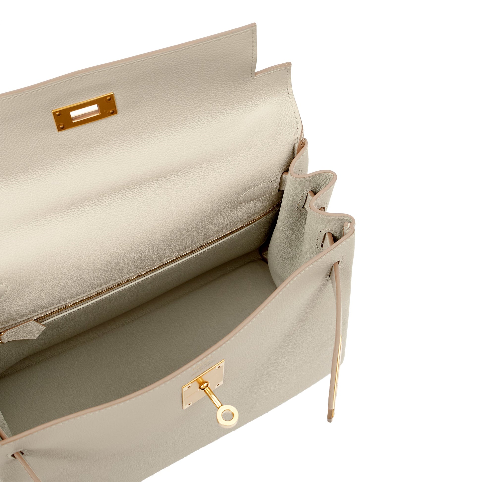 Hermes Top Handle Kelly 28 in Gris Perle, Evercolour — Alternate View 15