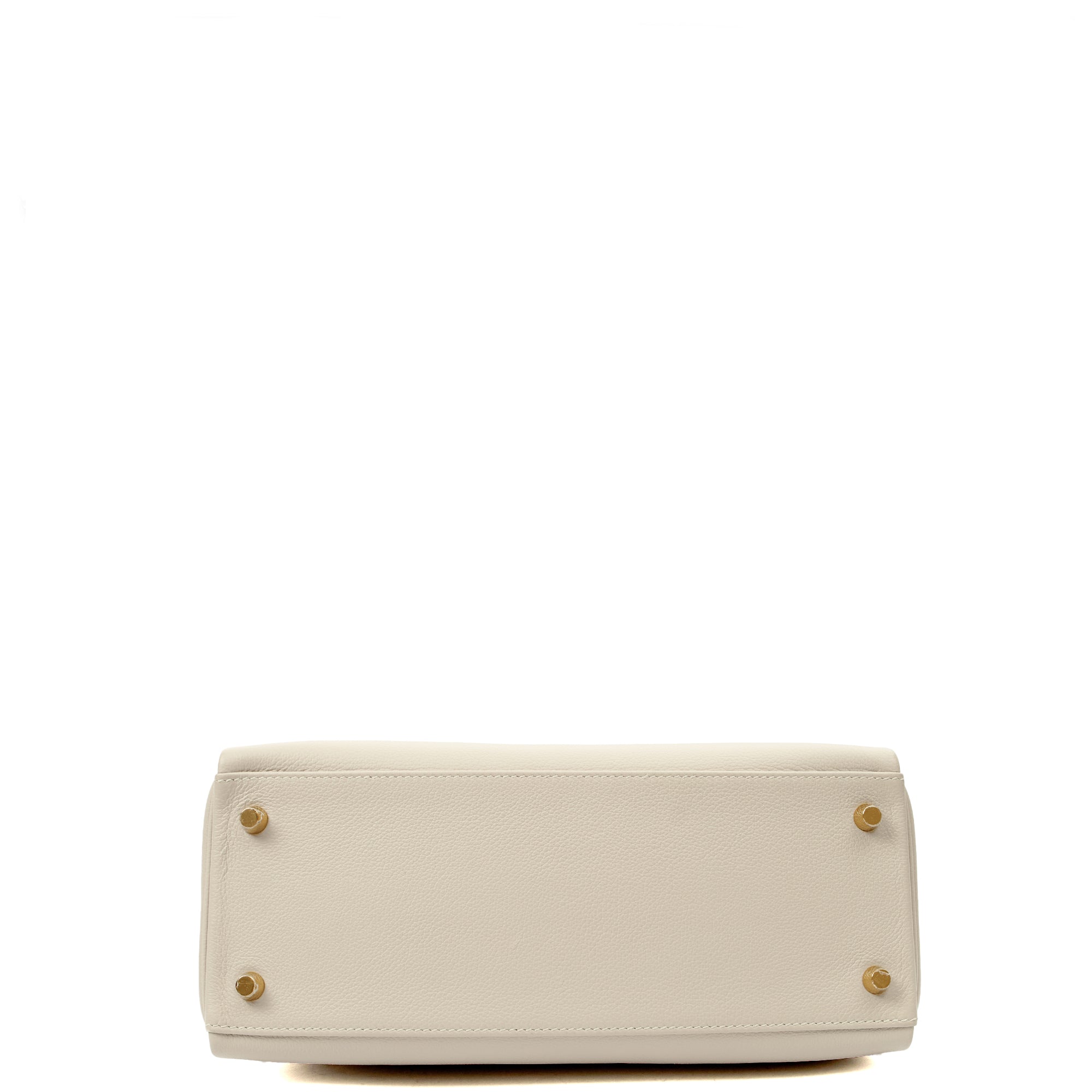 Hermes Top Handle Kelly 28 in Gris Perle, Evercolour — Top View