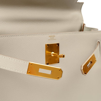 Hermes Top Handle Kelly 28 in Gris Perle, Evercolour — Alternate View 9