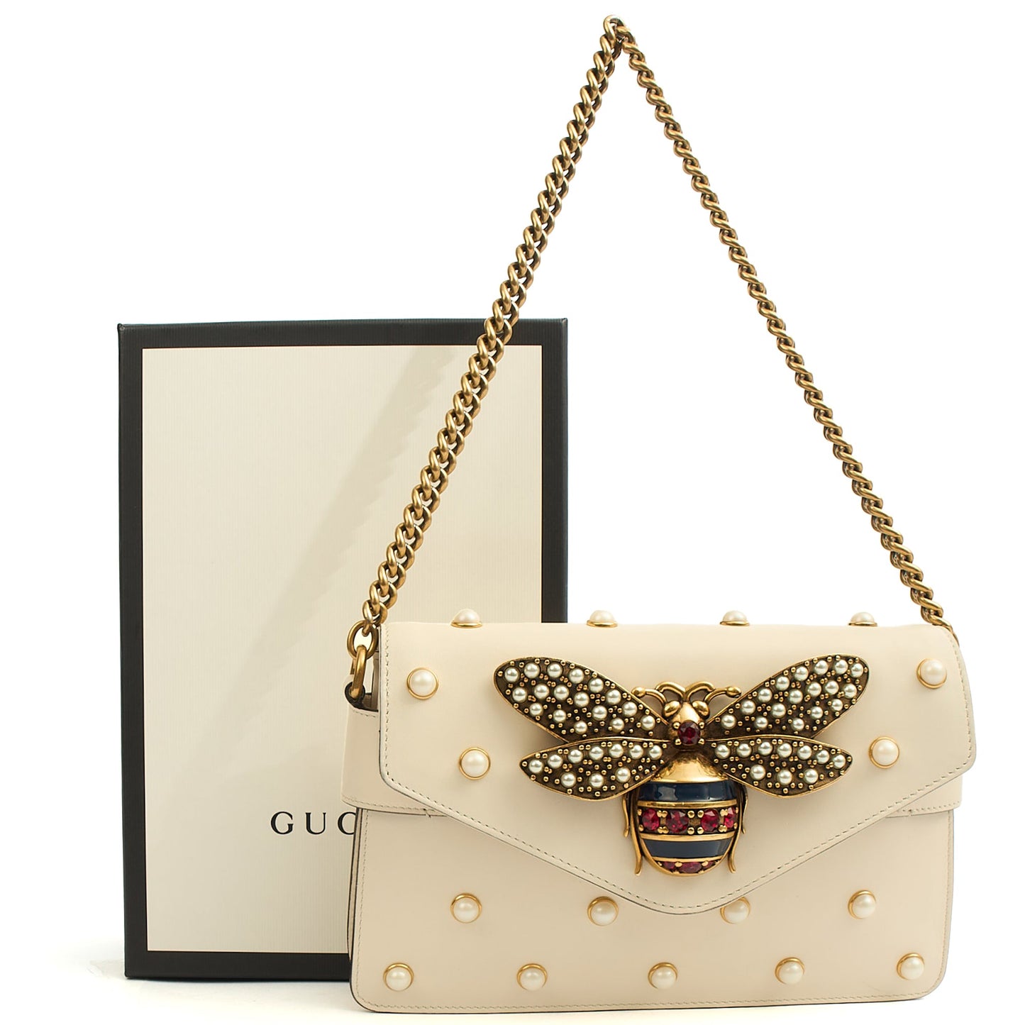 Gucci Cross Body Queen Margaret in Cream, Leather — Alternate View 12