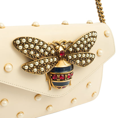 Gucci Cross Body Queen Margaret in Cream, Leather — Detail View