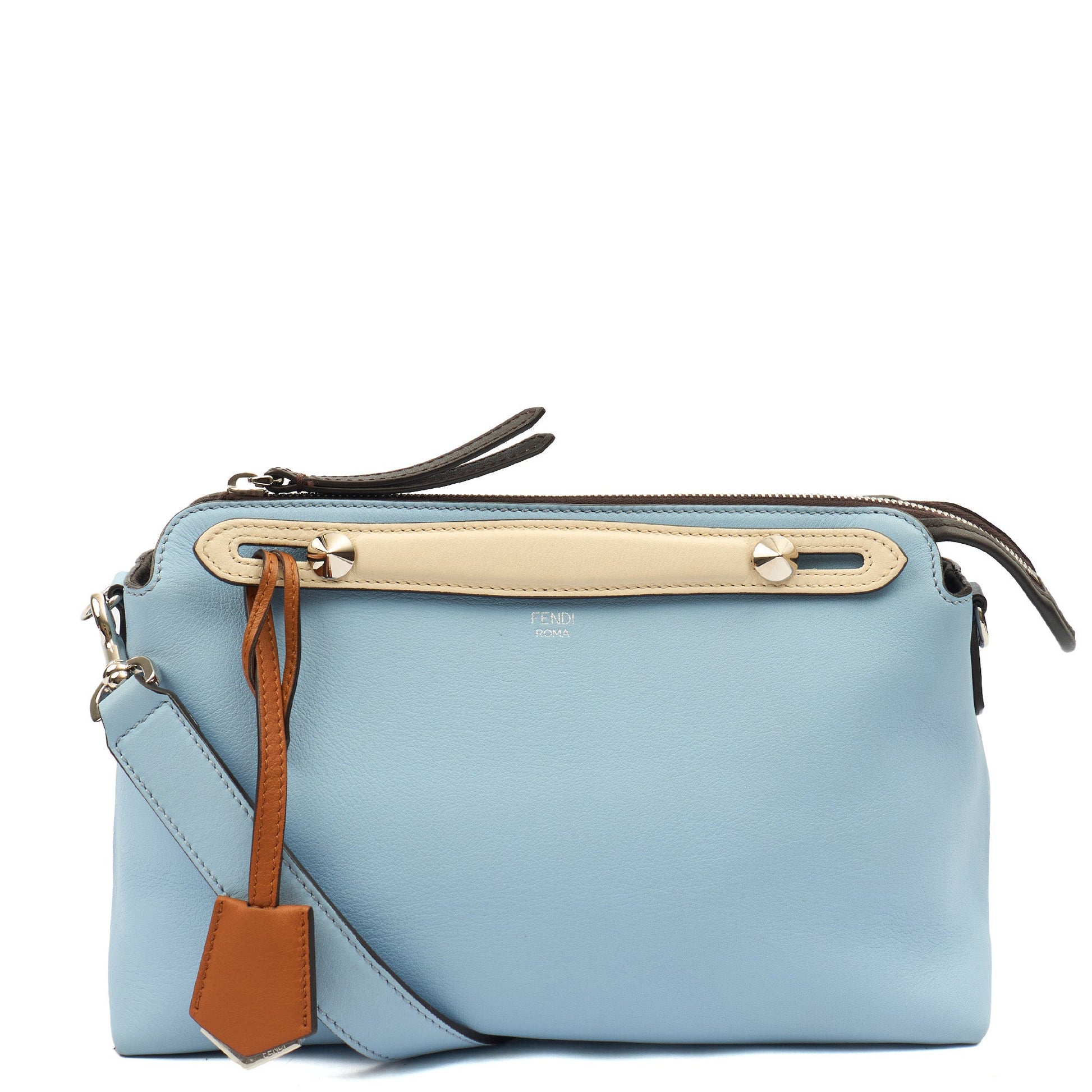 Fendi Tote By The Way - Medium in Blue, Leather — Front View